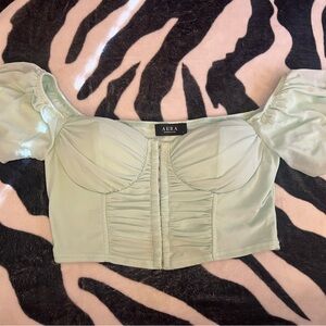 Mint Green Off-Shoulder Top